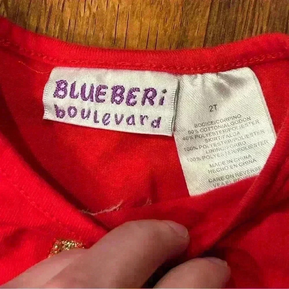 Blueberi Boulevard toddler girls Christmas dress size 2T red sequins - Picture 4 of 6